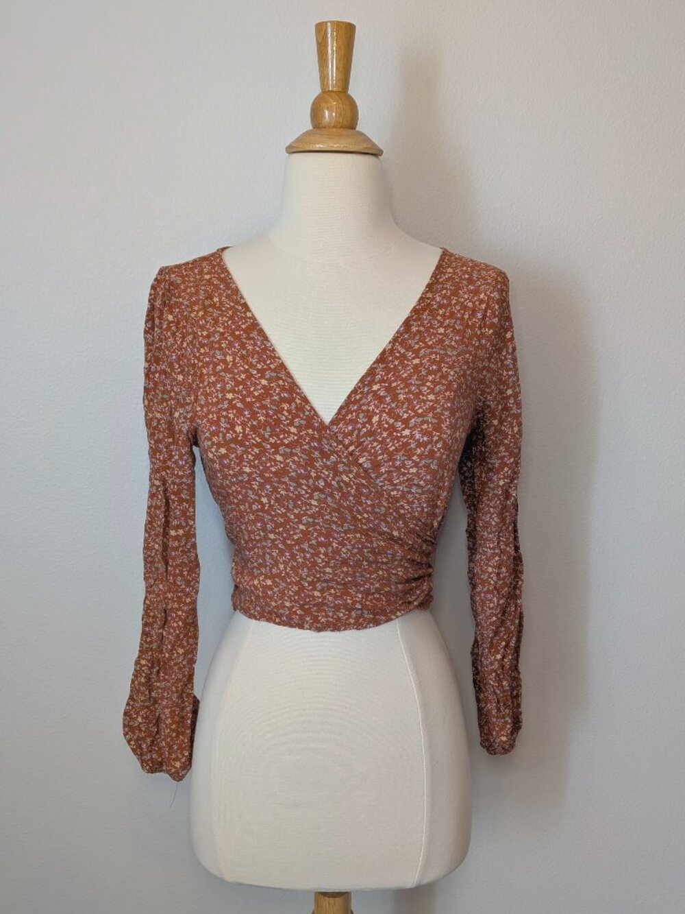 Willow & Root Floral Wrap Top
